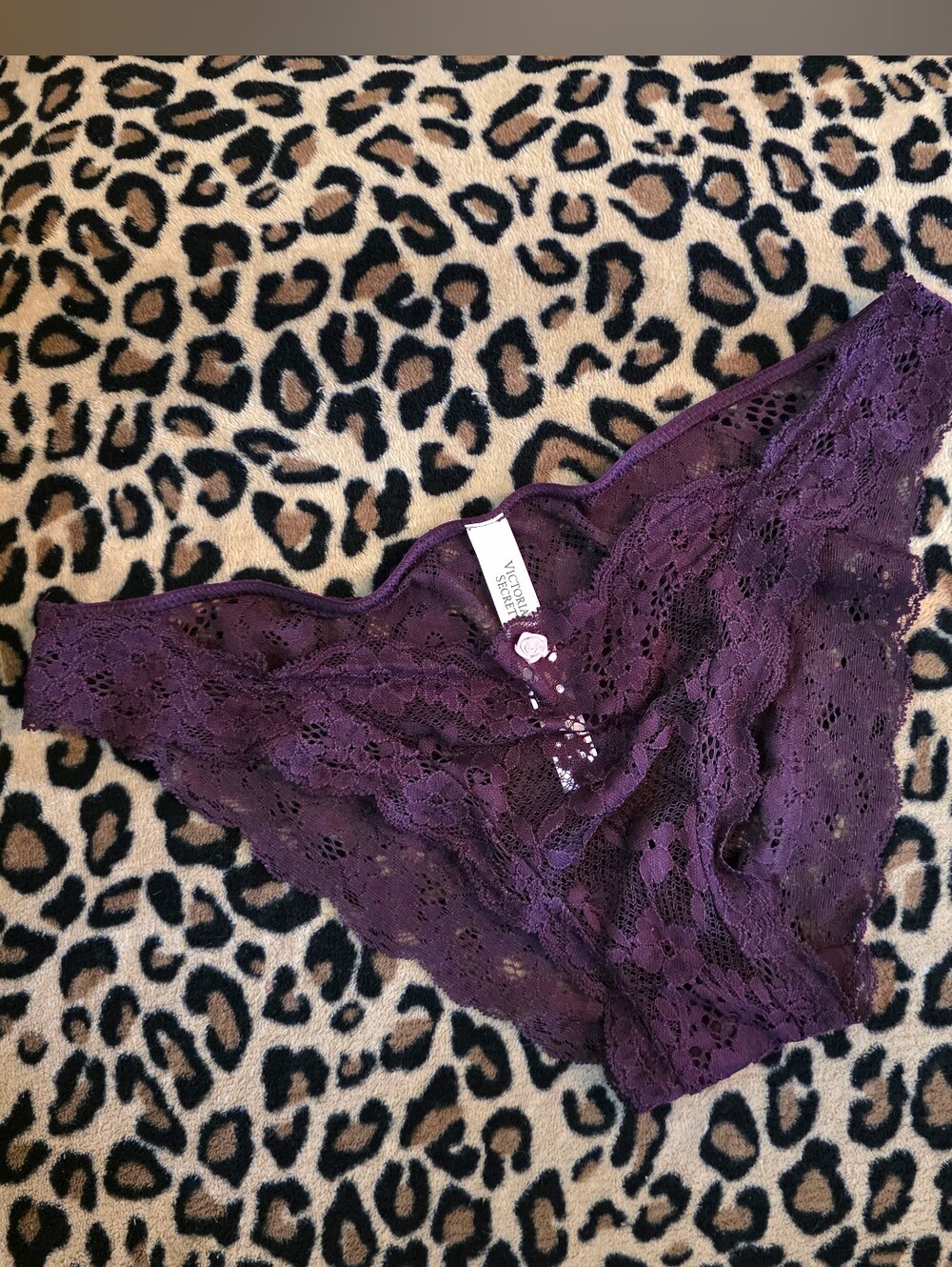 WW Victoria's Secret Purple Lace Panties Dream Angels Bikini Well Loved